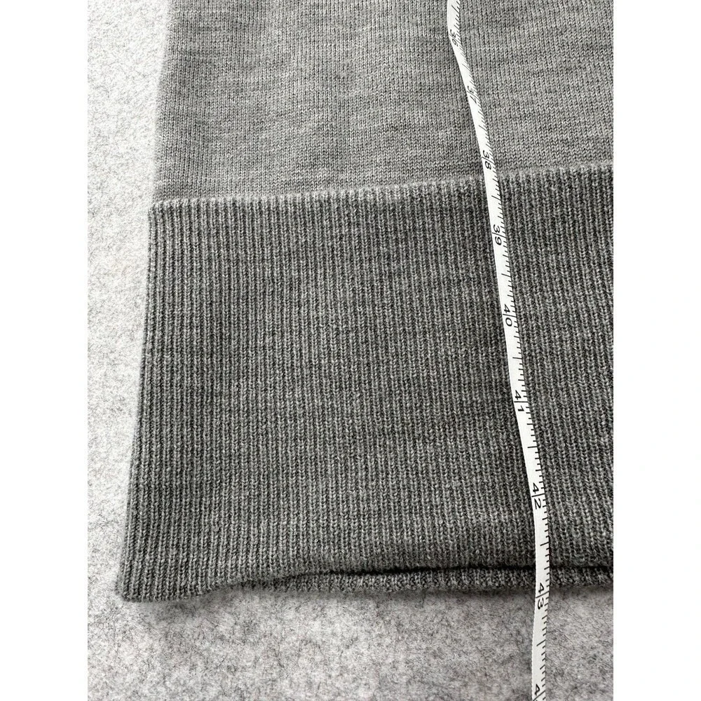 J.CREW Midi Sweater Dress Gray Merino Wool Long Sleeve Collared Women's XSmall